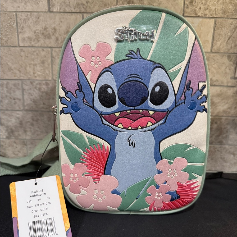 Disney’s Lilo & Stitch Floral Spring digital print sling crossbody bag